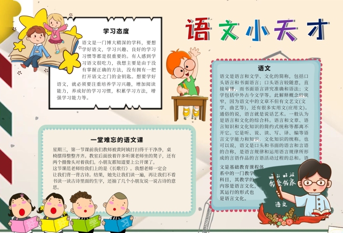 包括口手繪卡通Word手抄報(bào)
