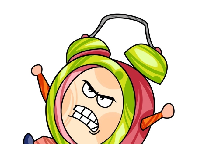 可愛鐘表擬人憤怒鬧鐘卡通表情包
