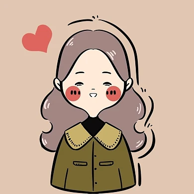 七夕女孩棕色系卡通情侣头像