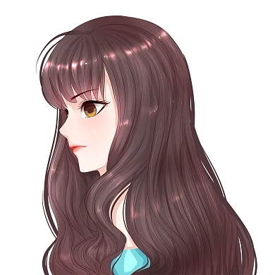 二次元少女侧脸微信头像