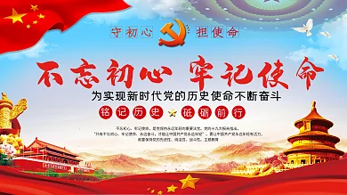 不忘初心牢记使命上下一套党建展板