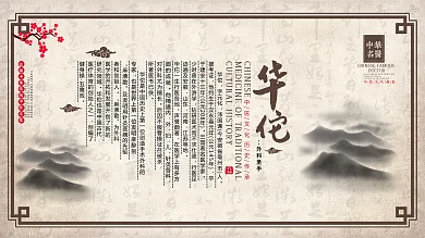 华佗医学名人展板医疗医院校园宣传展板