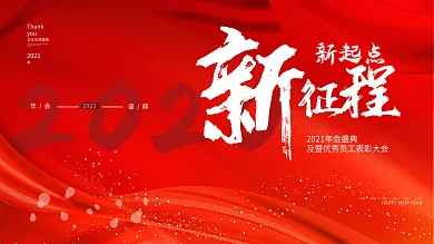 红色喜庆风年会展板1