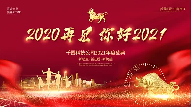 新年年会2020再见你好2021展板