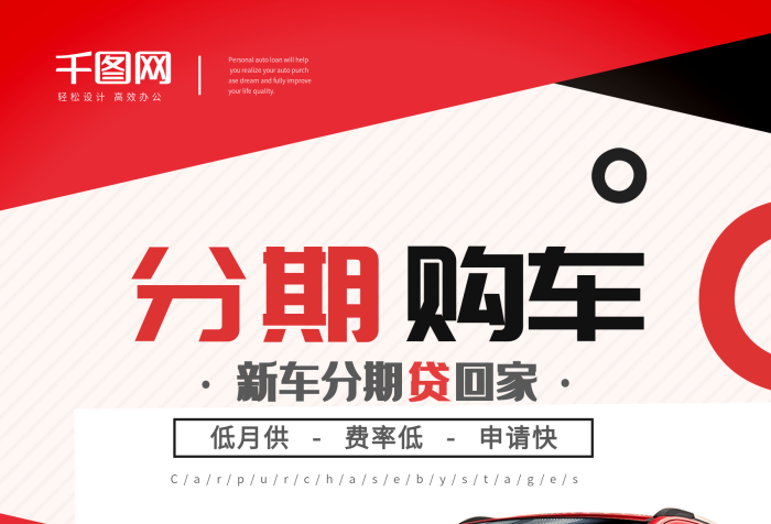 車貸風(fēng)車分期購(gòu)車買車宣傳單汽車海報(bào)
