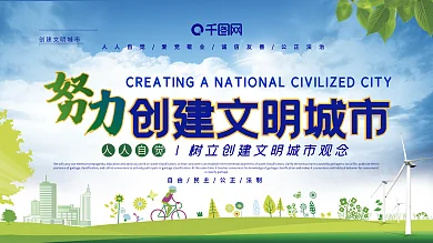 创建文明城市展板