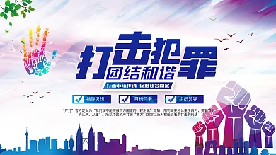 打击犯罪促进和谐社会安全公益展板