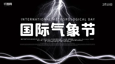 黑色简约大气国际气象节展板设计