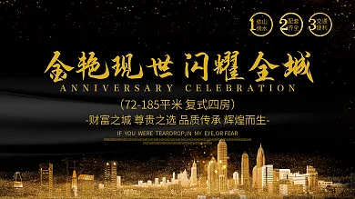 黑色高端大气地产促销宣传展板