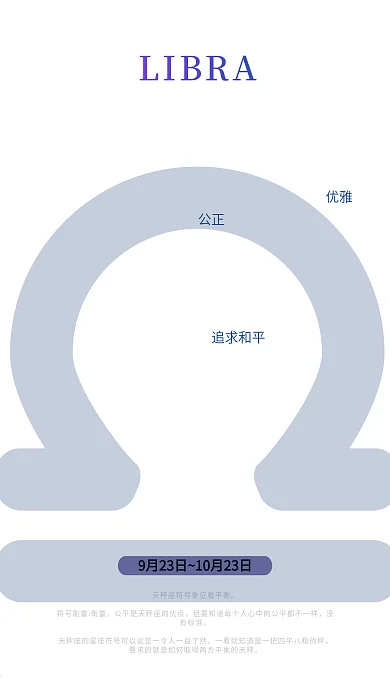 蓝色天秤座星空海报十二星座配图