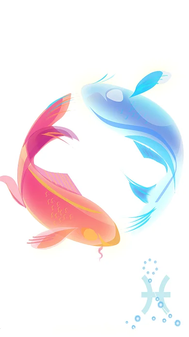创意原创设计锦鲤双鱼座手机用图设计psd
