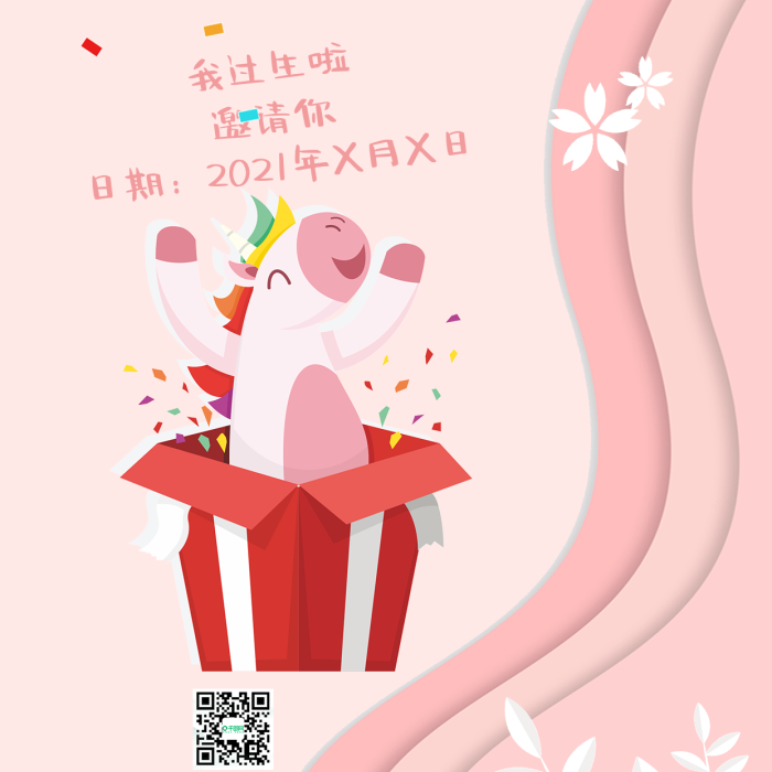 我過生啦邀請你生日邀請函手機微信配圖
