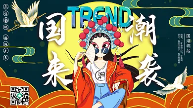 国潮风文化背景墙灯箱展板