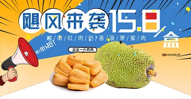 菠萝蜜肉水果美食电商淘宝全屏促销海报