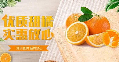 当季生鲜水果橘子banner图背景模板