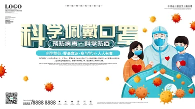 预防病毒公众科学戴口罩指引宣传展板