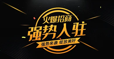 简约酷黑风强势入驻海报banner