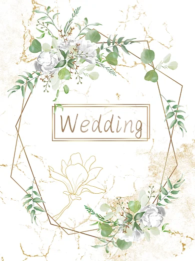 白绿香槟色大理石小清新婚礼水牌指示迎宾牌