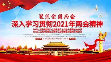 上下一套学习贯彻两会精神党建展板