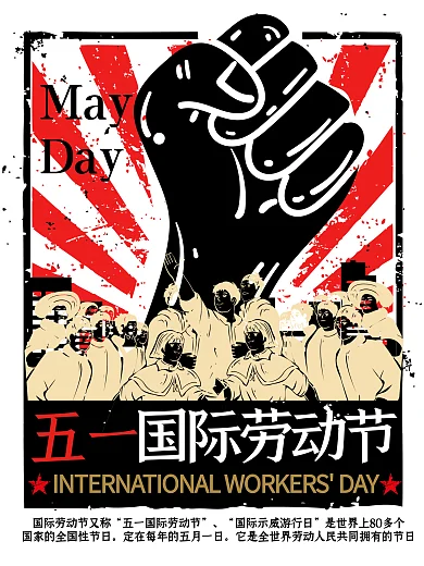 复古风五一国际劳动节海报设计