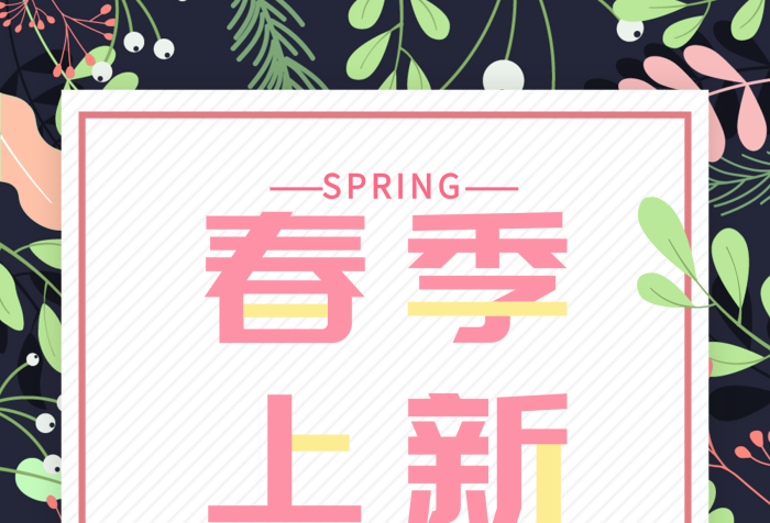 手繪小清新邊框清新春季上新促銷海報
