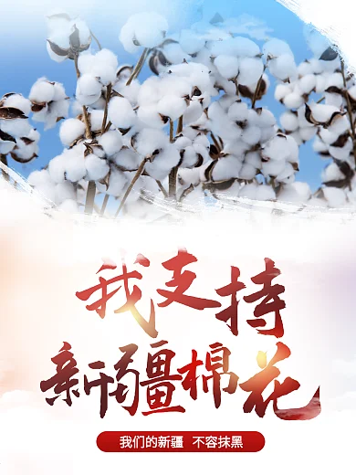 我支持新疆棉花宣传海报