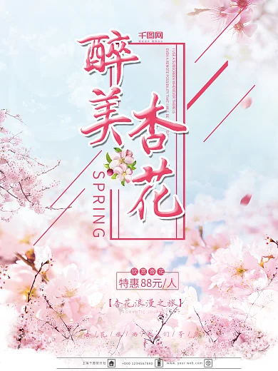 醉美杏花旅游海报设计