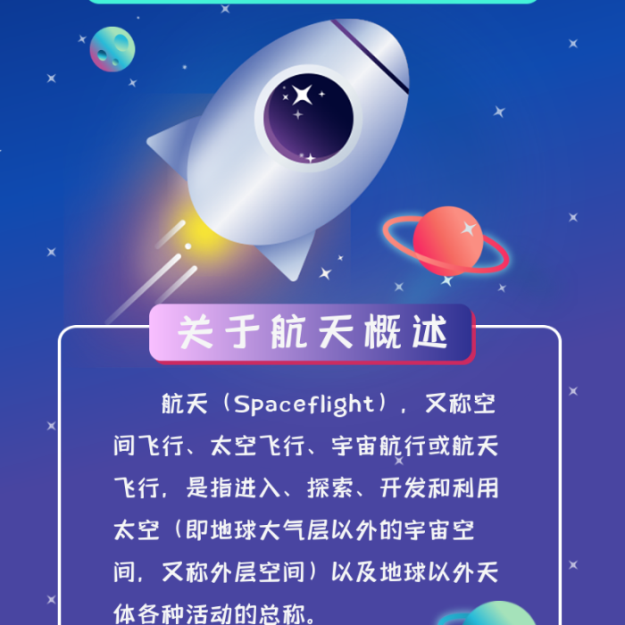 技術太空飛行卡通可愛簡約干貨信息長圖
