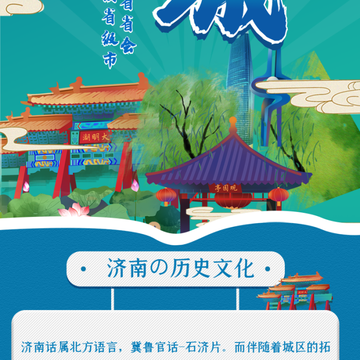 副省級(jí)市濟(jì)普介紹干貨分享旅游信息長(zhǎng)圖
