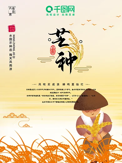 时尚大气芒种海报