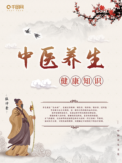 張仲景養(yǎng)生主題海報