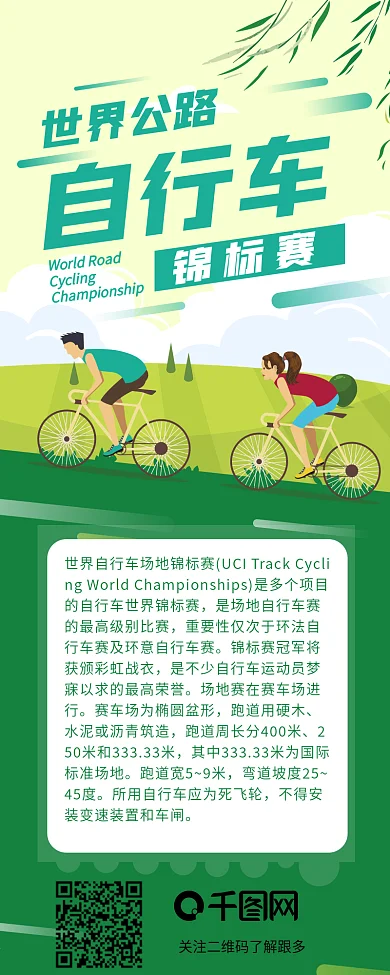 世界公路自行车锦标赛赛事活动介绍信息长图