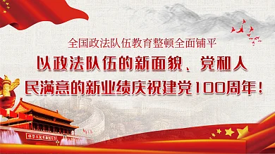 全国政法队伍教育整顿学习展板