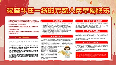 劳动节五一快乐宣传栏展板