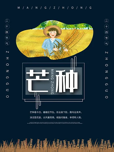 时尚大气芒种海报