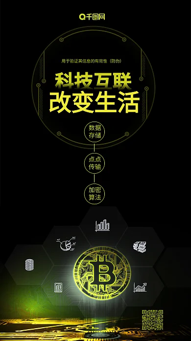 绿色区块链技术科技宣传海报配图
