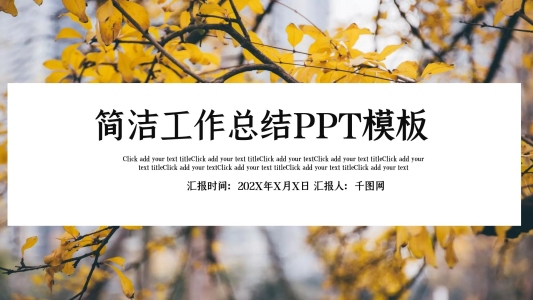 簡潔工作總結PPT模板