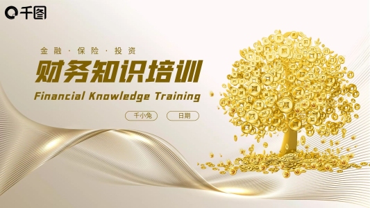 簡約金色財務知識培訓PPT（金融保險）