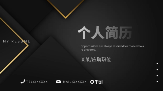 黑色大氣磨砂質(zhì)感設(shè)計師個人簡歷PPT模板