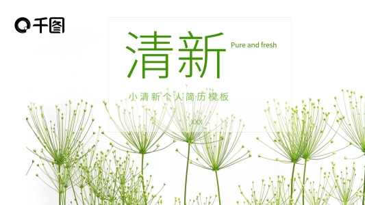 綠色小清新個(gè)人簡(jiǎn)歷PPT模板