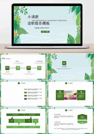 小清新個(gè)人月度總結(jié)計(jì)劃商務(wù)匯報(bào)PPT模板