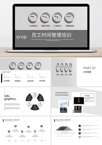 簡約員工時間管理培訓PPT模板