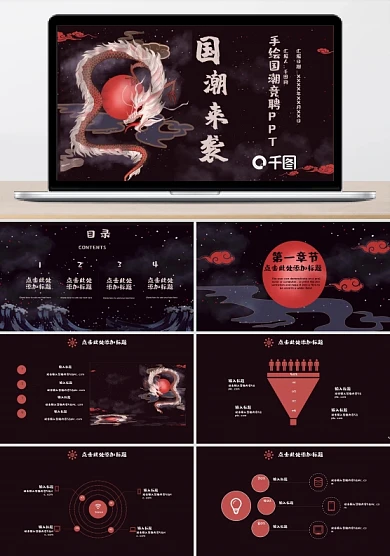 国c潮来袭中国风ppt模板