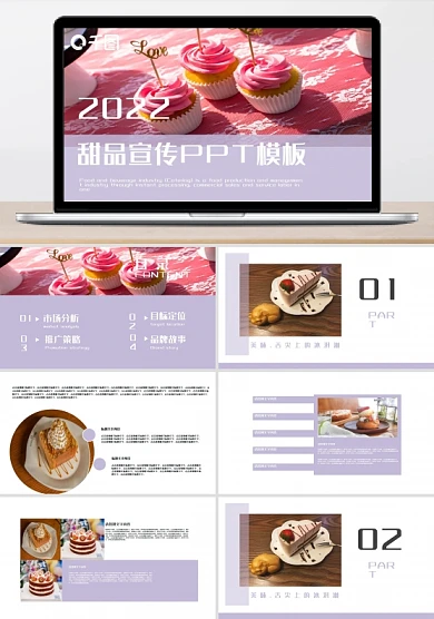 创意美食甜品宣传PPT模板