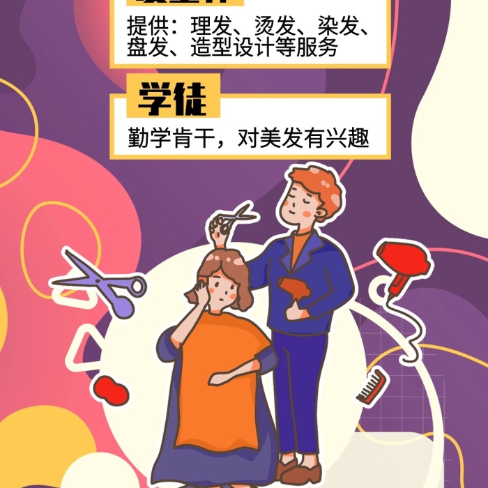 提供理發(fā)美發(fā)店招聘發(fā)型師手機海報
