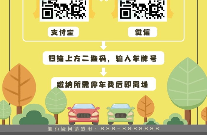 停車自助收費(fèi)繳費(fèi)二維碼海報(bào)
