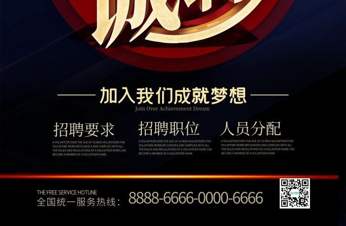 招聘要求創(chuàng)意黑色酷炫字體海報
