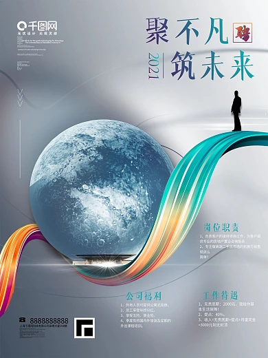 未来风高端大气招聘地产行业海报