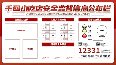 商务棕色小吃店系列信息公示栏