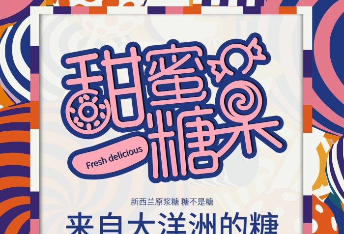 美食宣傳促銷進口糖果零食海報
